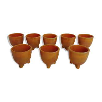 Vintage coquetiers in colored glass