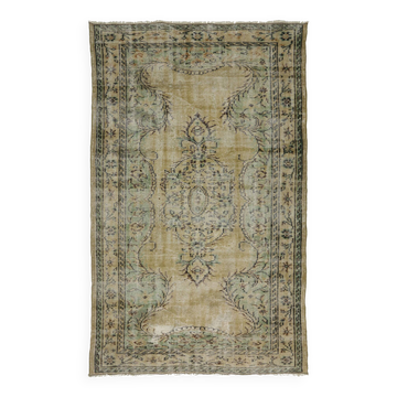 Turkish Anatolian Handmade Vintage Area Rug 253 cm x 158 cm