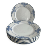 Set of 6 dessert plates Windsor Service Creil and Montereau 20.5cm