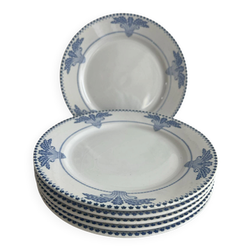 Set of 6 dessert plates Windsor Service Creil and Montereau 20.5cm