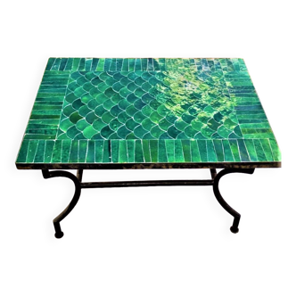 Green zellige table