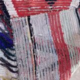 Moroccan Boucherouite rug white - 113 x 145 cm