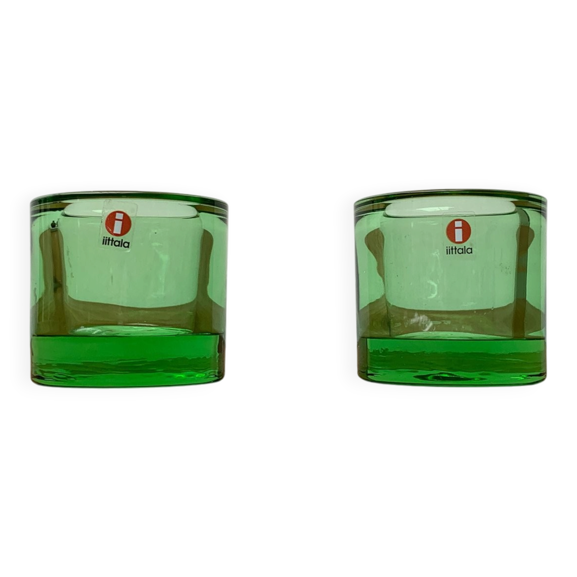 Lime Kivi Votive Candle Holder Marimekko by Heikki Orvola for Iittala, set of 2