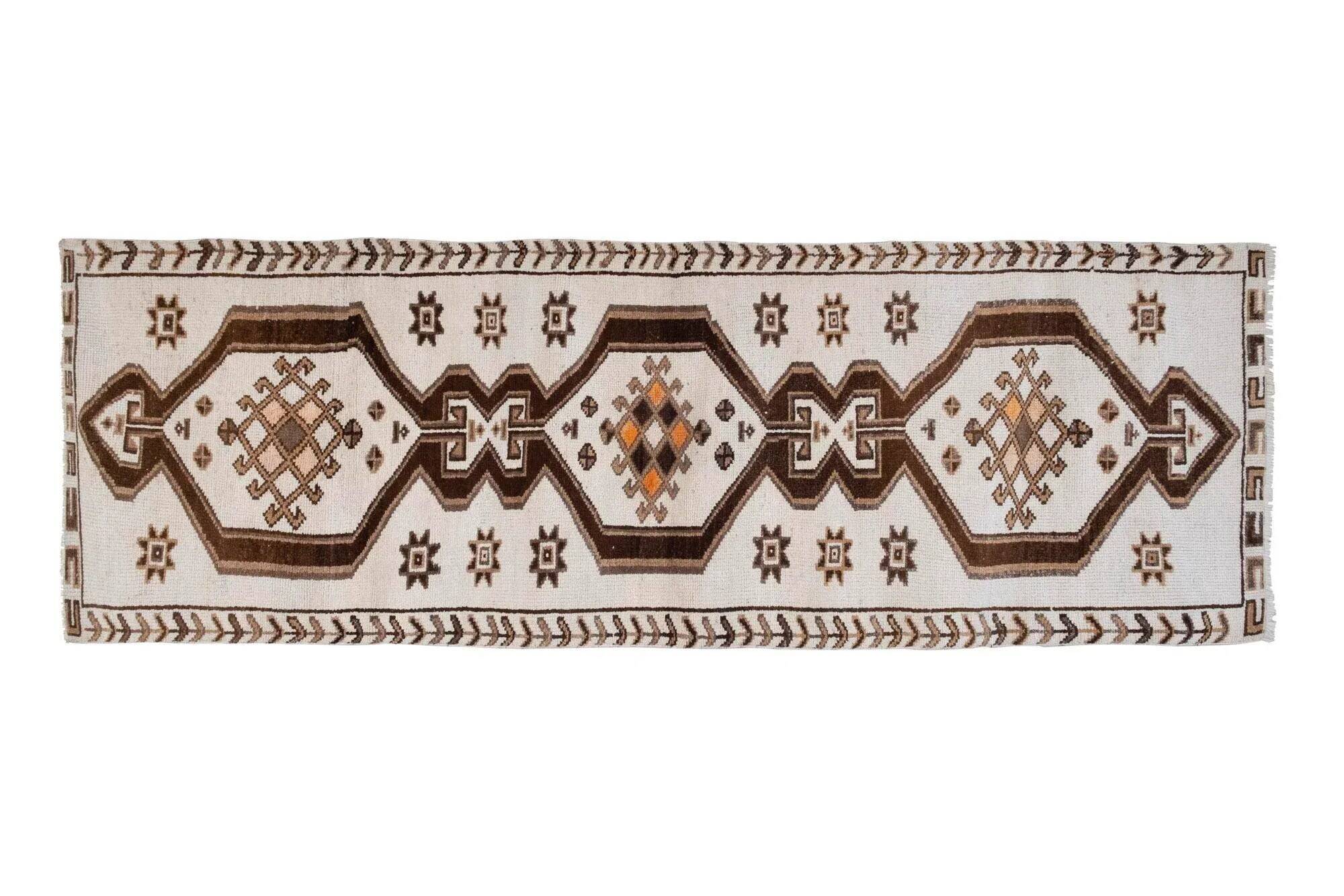 Vintage Turkish hallway rug 117x368 cm