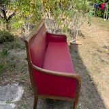 Red leather bench
