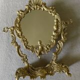 Psyche mirror in gilded bronze 34 X 31cm