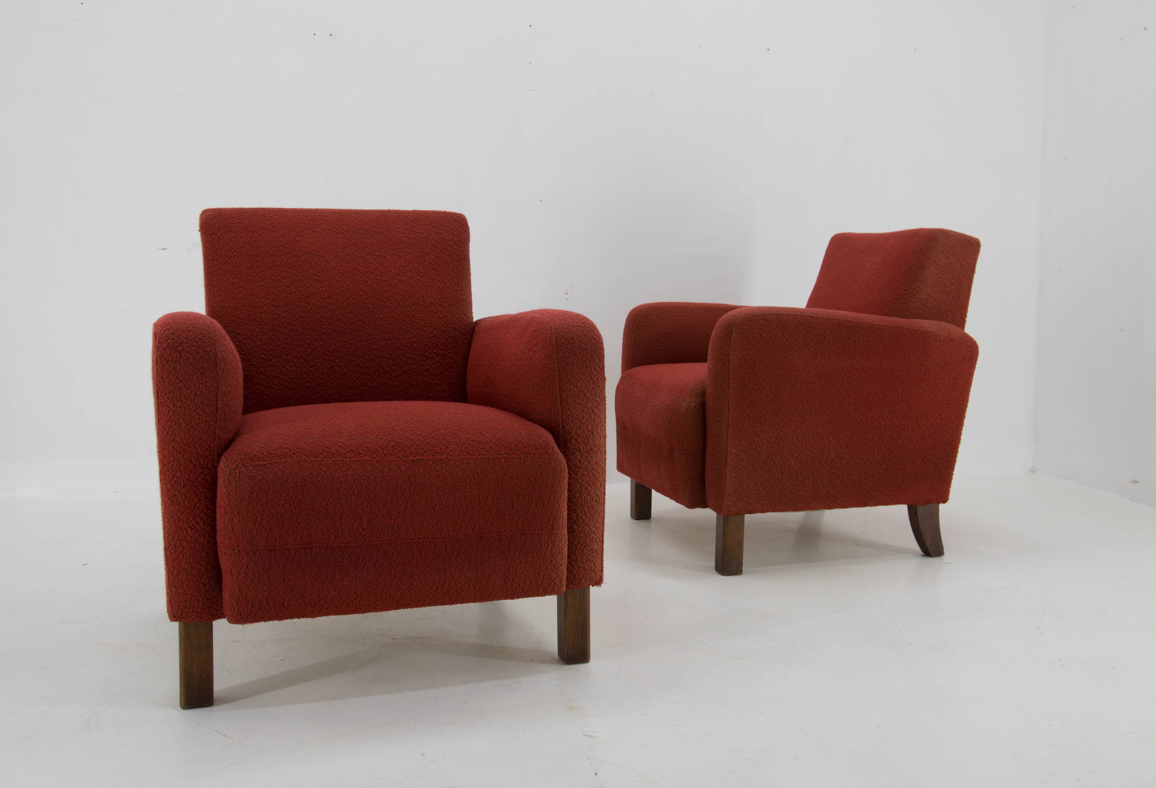 Set of Two Art Deco Armchairs by Halabala for UP Zavody, 1930s