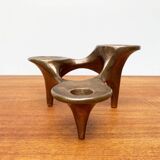 Vintage German brutalist metal candlestick by Harjes.