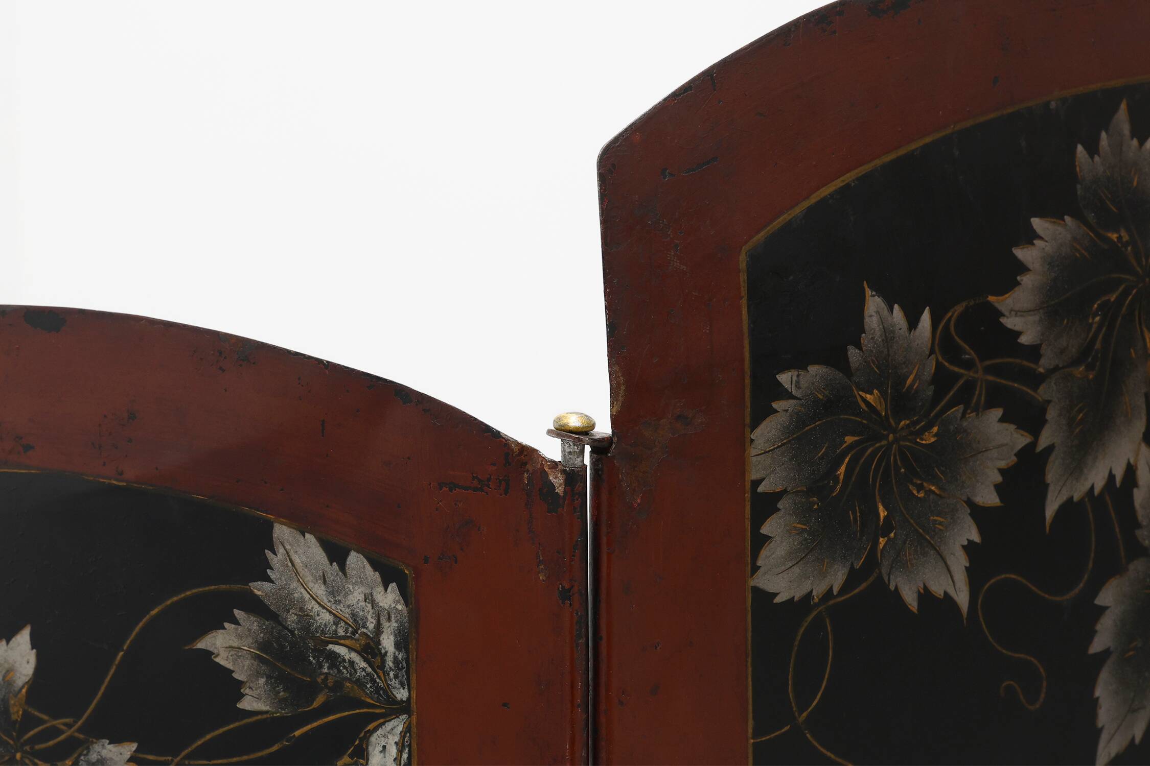 Art Nouveau Three-Panel Metal Firescreen, France ca. 1910
