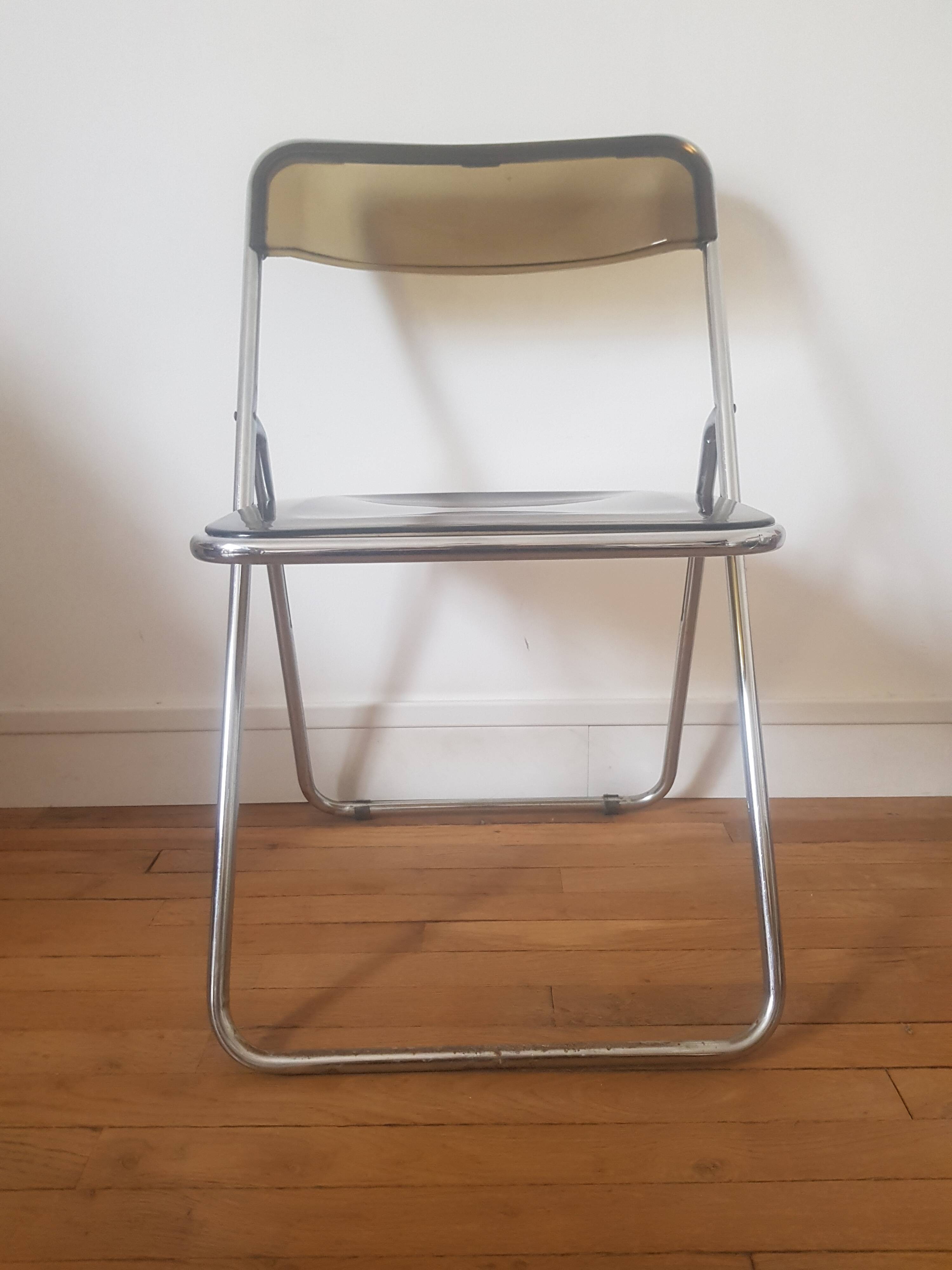 Metal and plexiglass folding chair
