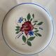 Assiette plate Digoin couleur rose, année 30/40, décor bouquet floral