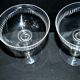 Set of 2 antique champagne glasses in cut crystal 1900 frieze Oves 11cm