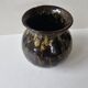 Ceramic vase with black and yellow flame glaze Signed Morvan Petit Massé