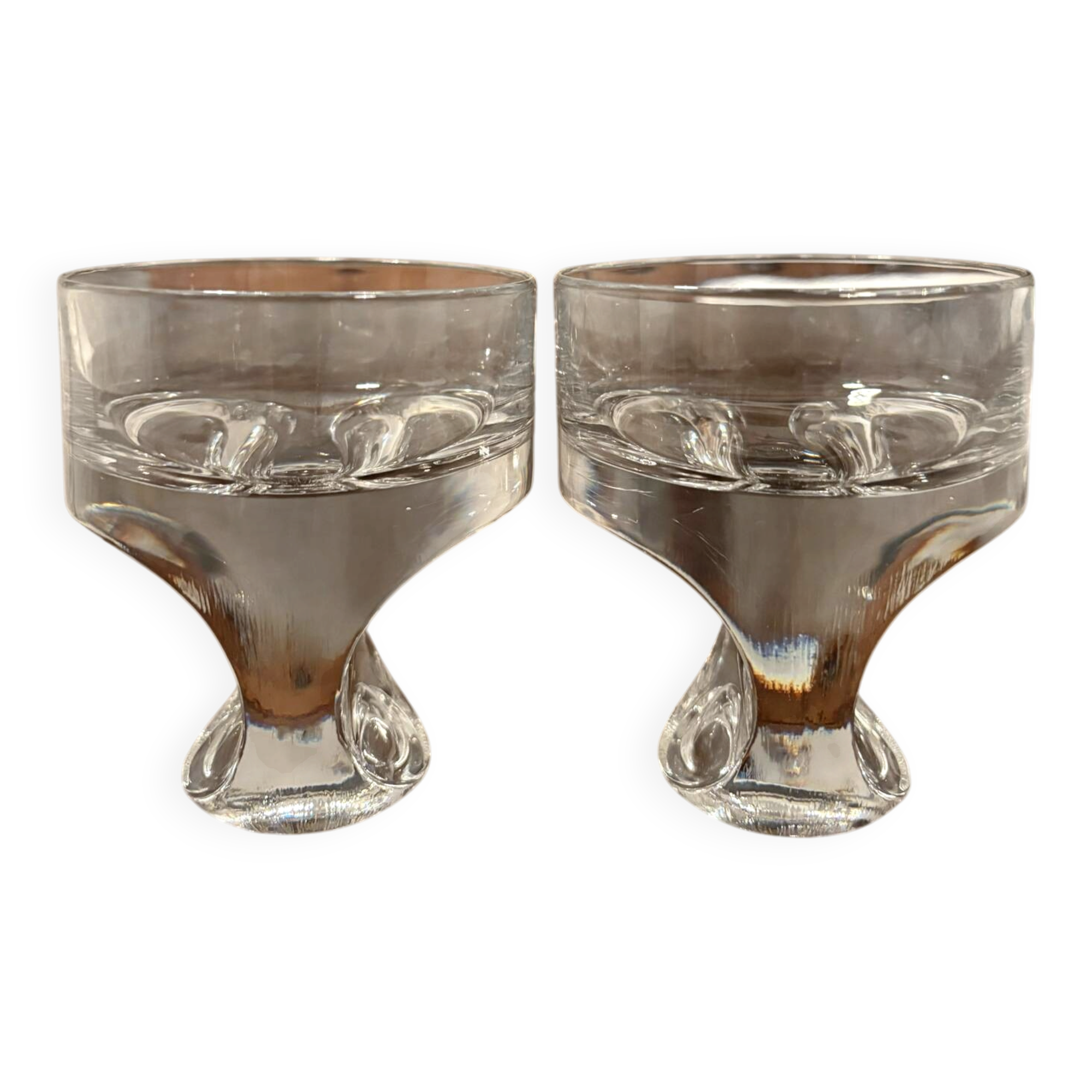 3 vintage glasses kristall krisla design taddei sistini
