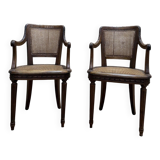 Pair of caned armchairs in Louis XVI style
