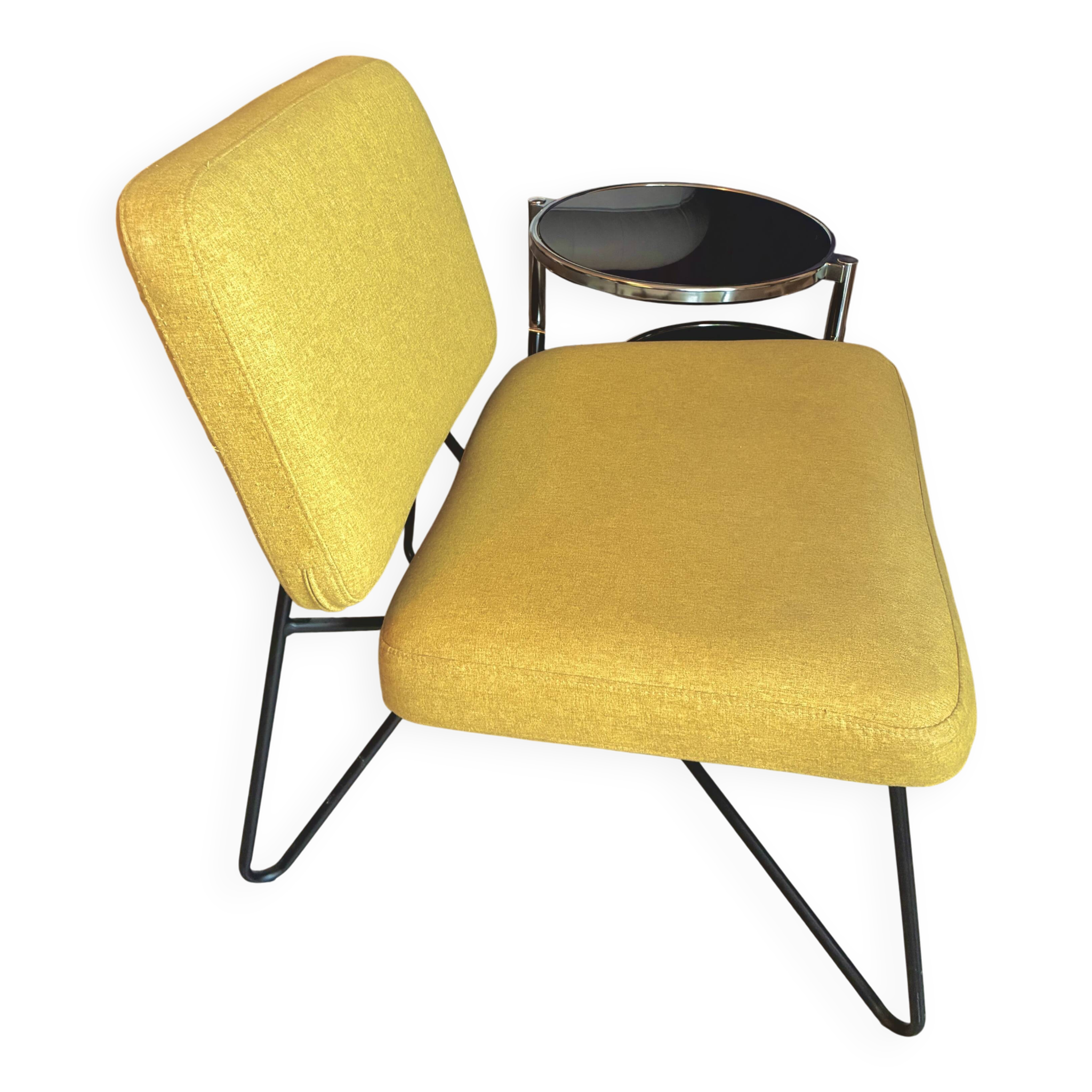 Vintage Watford armchair in mustard yellow velvet