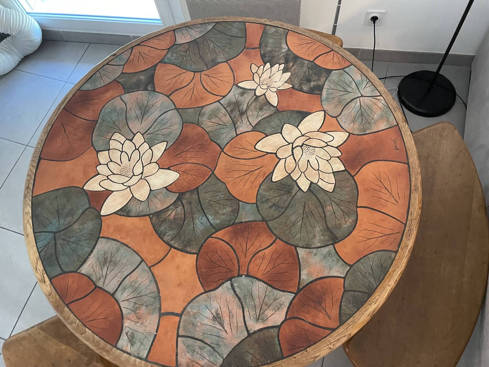 Table ronde barrois avec bancs