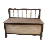 Painted wooden box bench