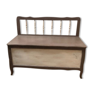 Painted wooden box bench