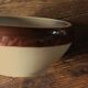 Digoin two-tone glazed vintage stoneware salad bowl