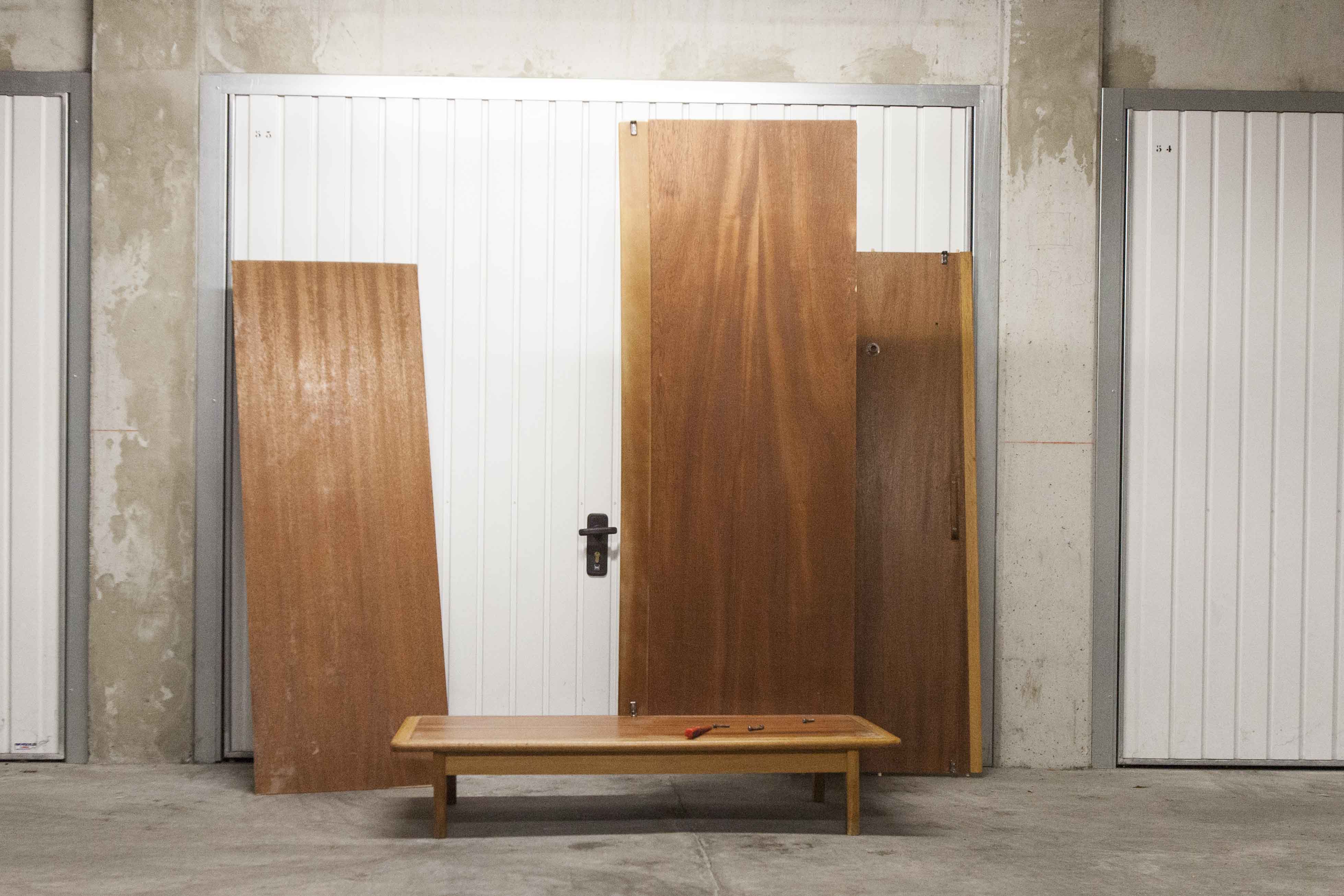 Scandinavian wardrobe 2 sliding doors 1960