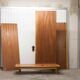 Scandinavian wardrobe 2 sliding doors 1960