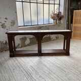 Oak console with white marble top 1970