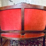 Louis XV velvet two-seater bench
