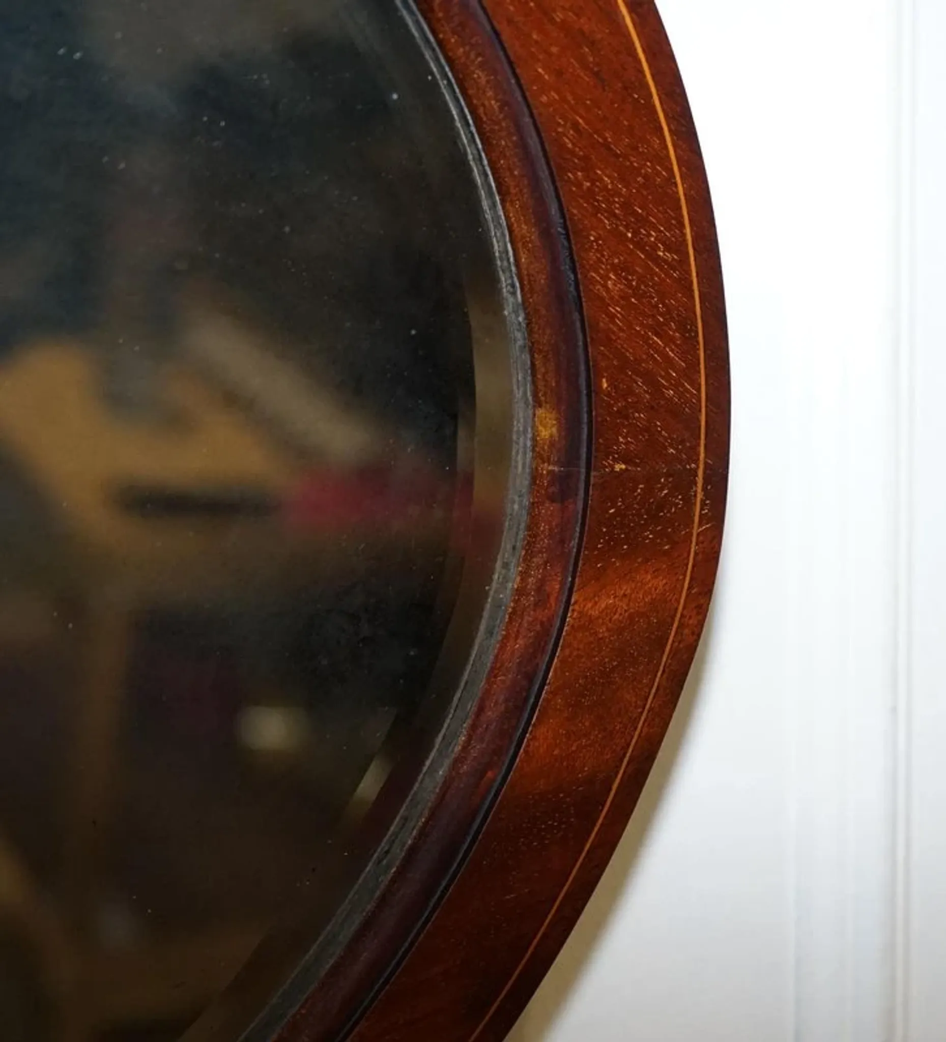 Antique Edwardian Bevelled Oval Wall Mirror, 1910s