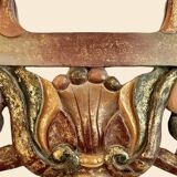 Miroir vintage en bois peint polychrome, 70´s