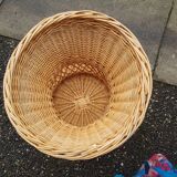 Round wicker side table