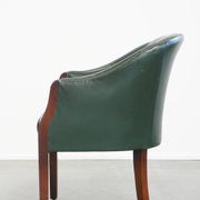 Green Cowhide Leather and Wooden Side/Dining/Desk Chair in English Style