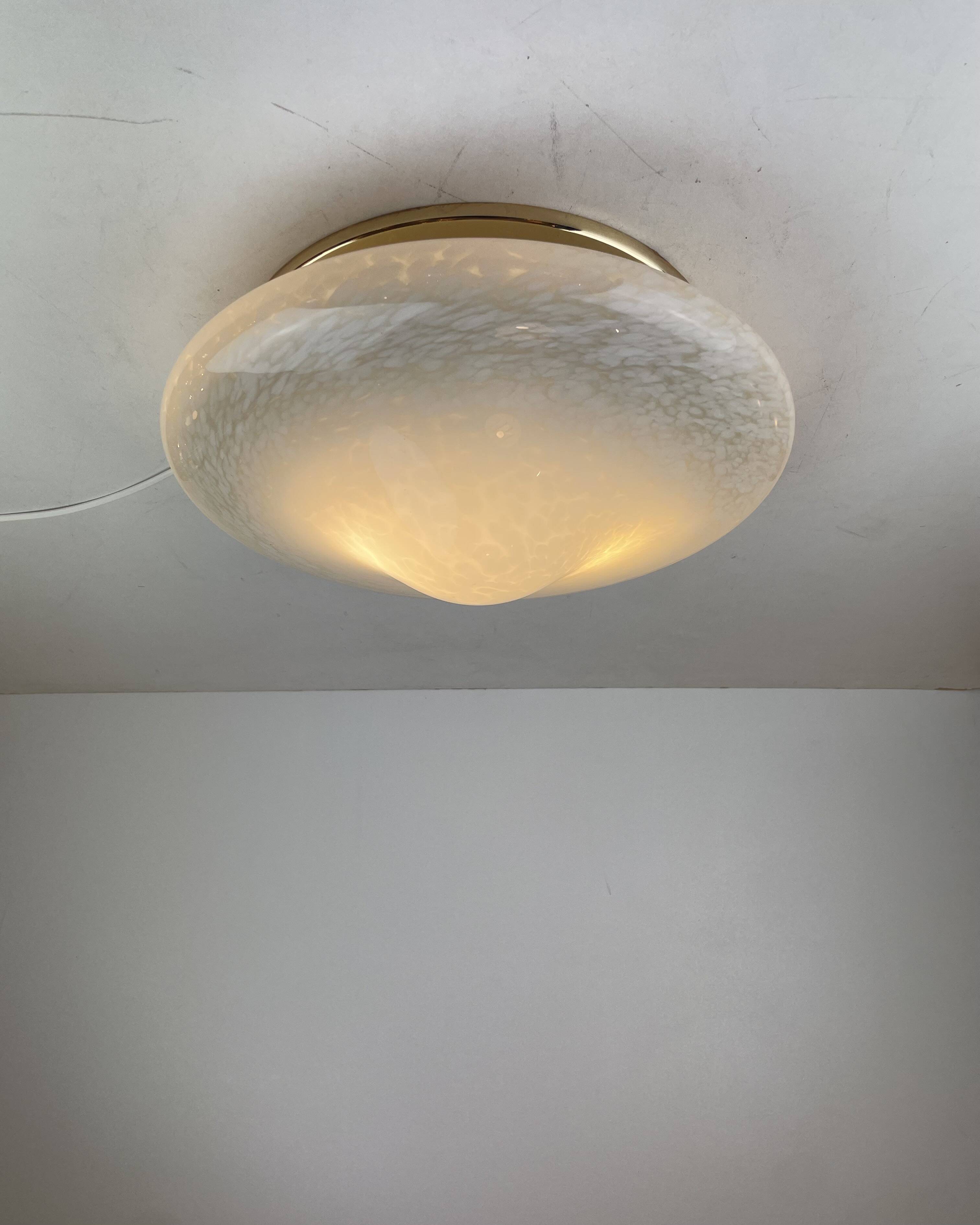 Maculato Murano Glass Ceiling Lamp, Italy, 1980s