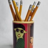 Vintage pencil pot 80s, pop art, Olivetti