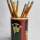 Pot à crayons vintage années 80, pop art, Olivetti