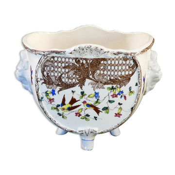 Old small pot cache or gardener in faience FIVES LILLE