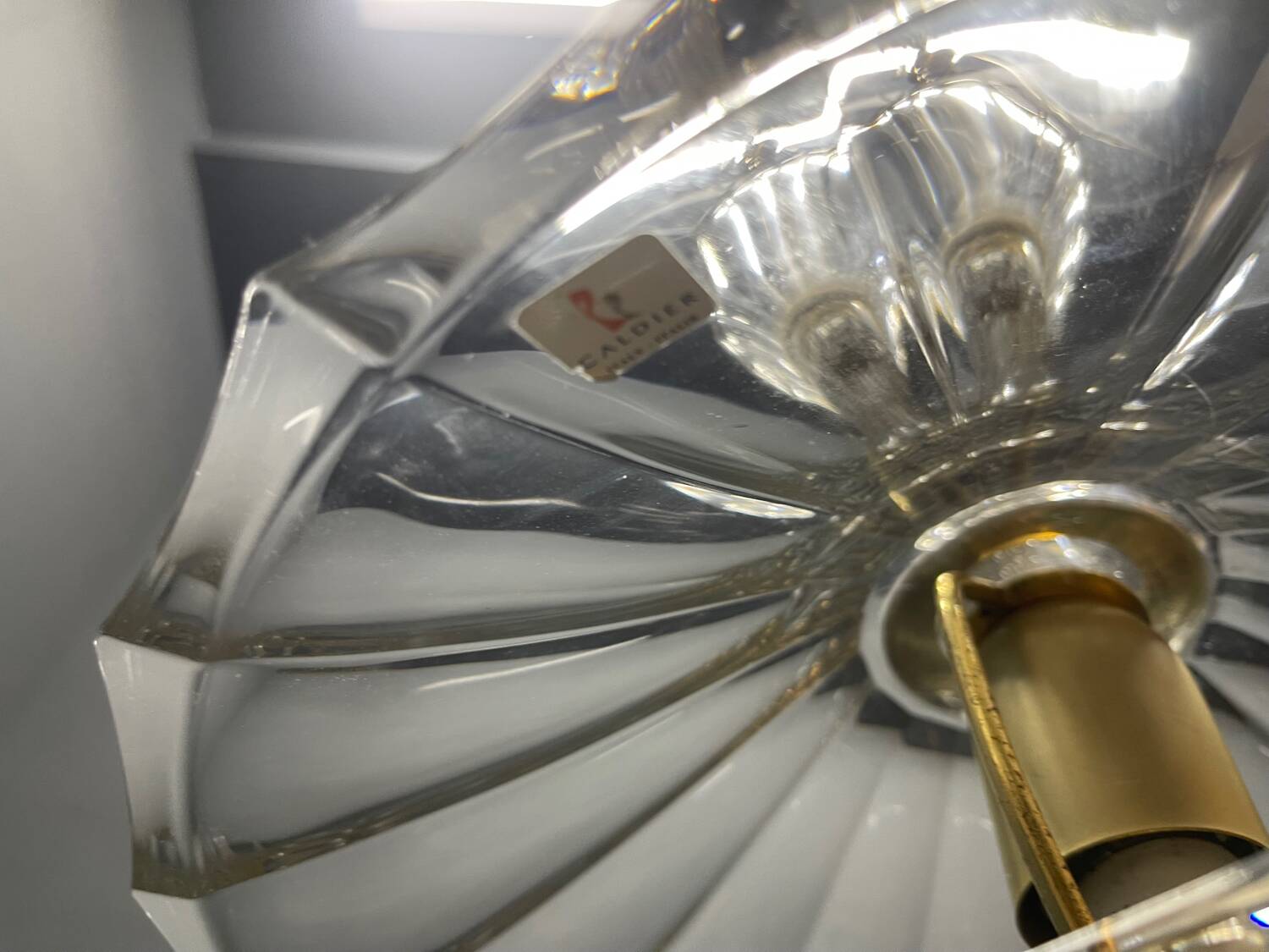 Vintage Crystal Pendant Light by Caldier, Italy, 1970s