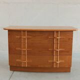Vintage chest of drawers with bamboo and rattan details