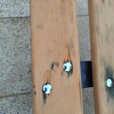 Garden bench with old cast iron legs