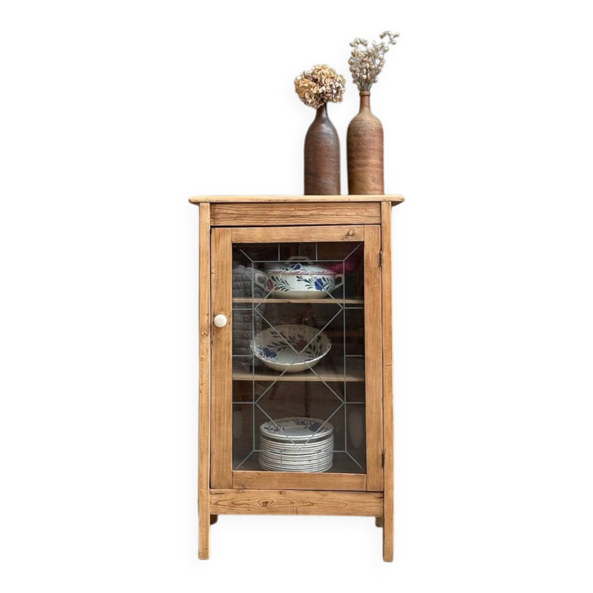 Vintage glass-fronted jam cupboard (renovated)