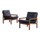 Vintage Danish Lounge Chairs in Teak by Illum Wikkelsø, 1950s, Set of 2