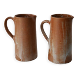 Set of 2 stoneware pitchers
