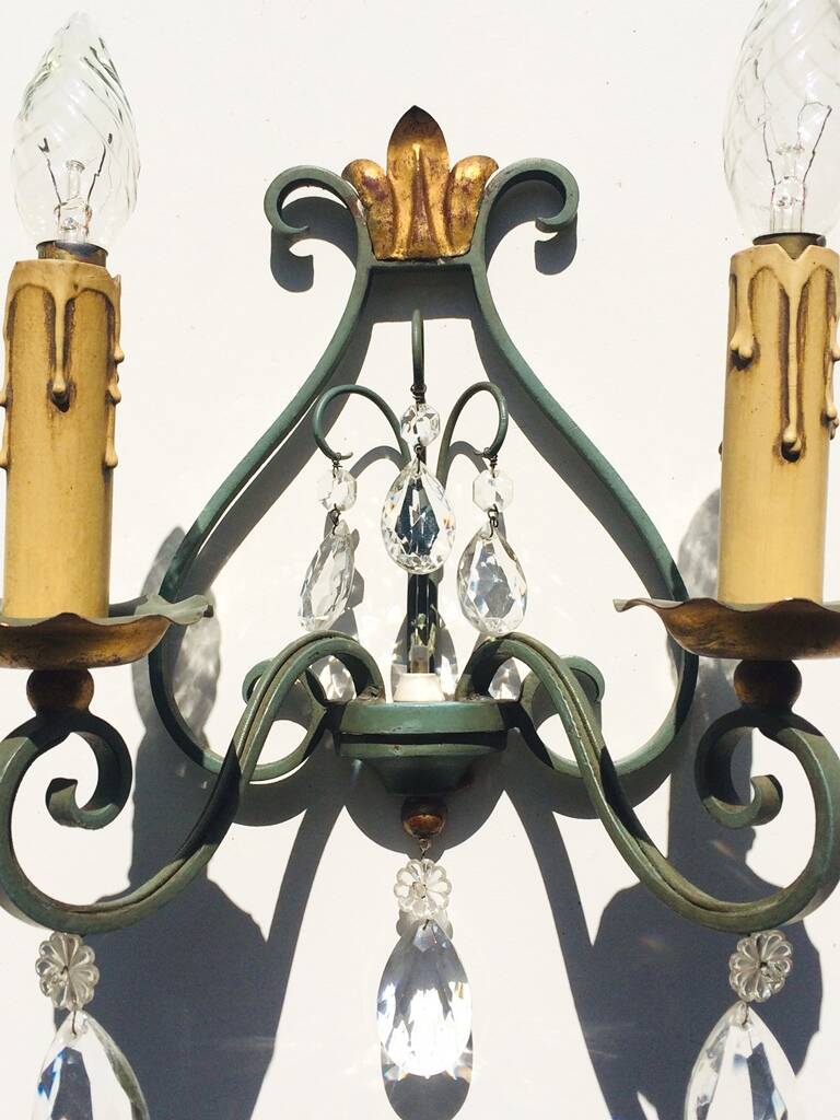 Pair of vintage neoclassical wall lights from the 50s.