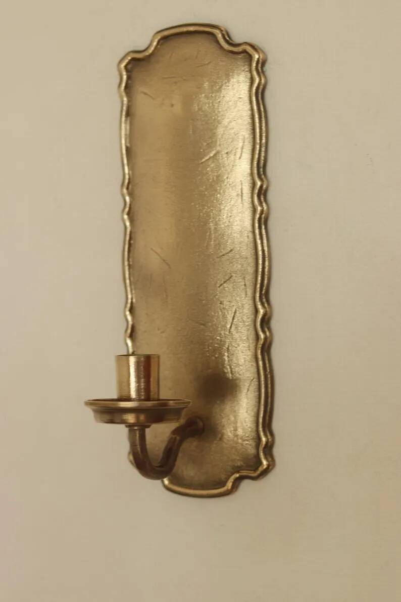 Pair of Swedish Mid-Century Brass Wall Sconces by Scandia