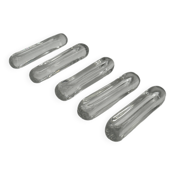 5 crystal knife rests by daum