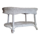 White low rattan table