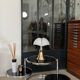Table basse ronde en verre et chrome vintage