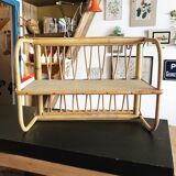 Rattan wall shelf