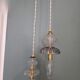 Suspension double en verre inspiration Murano