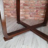 Table Art Déco en chêne rénovée, Pologne années 1930